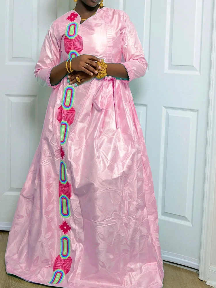 

African Bazan Style Custom New Robe Print Elegant Classic Plus Size Fit Four Seasons Wedding Gown