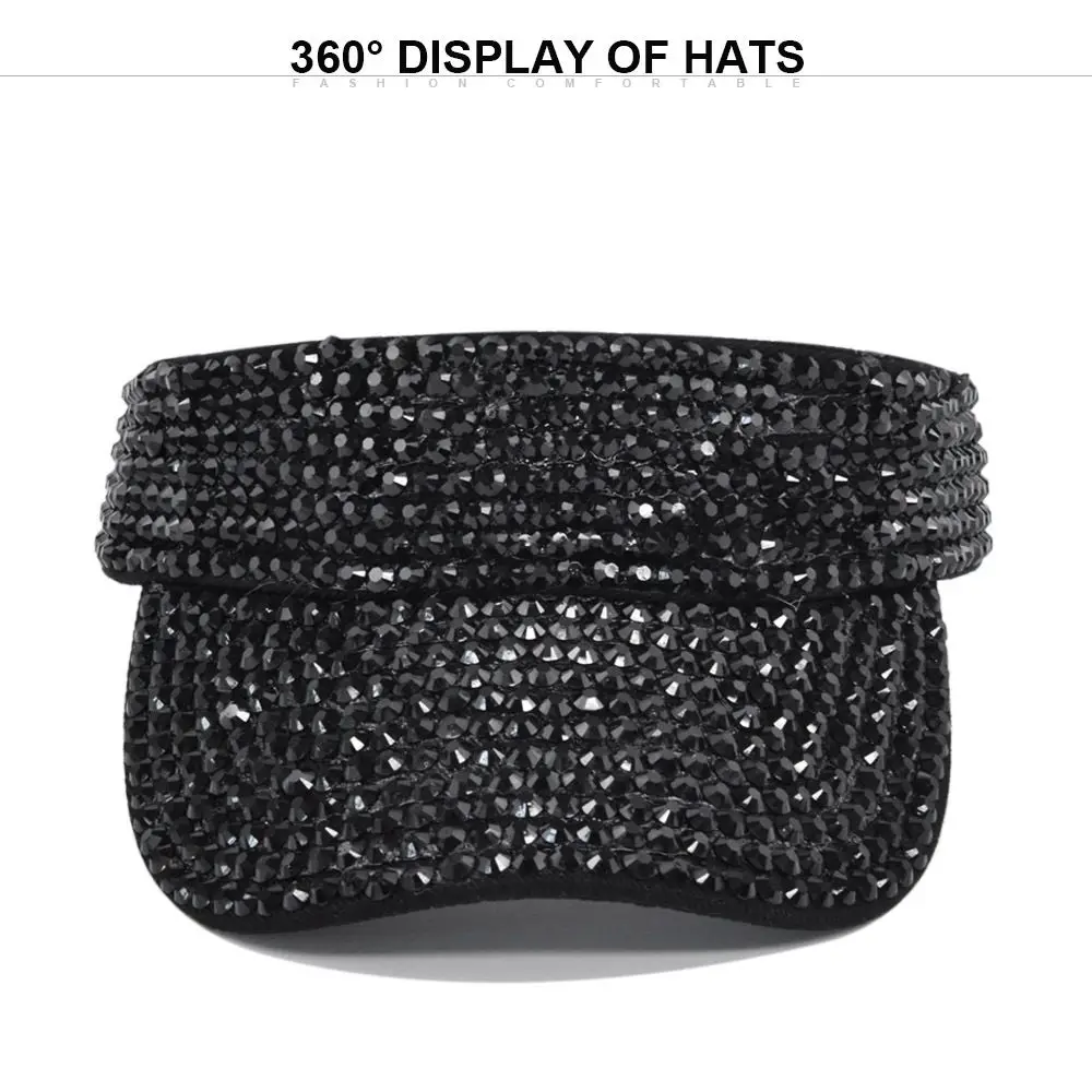 Men Simple Empty Top Sun Hats Diamond Luxury Women cap Baseball Caps Korean Style Hats Rhinestone Hats