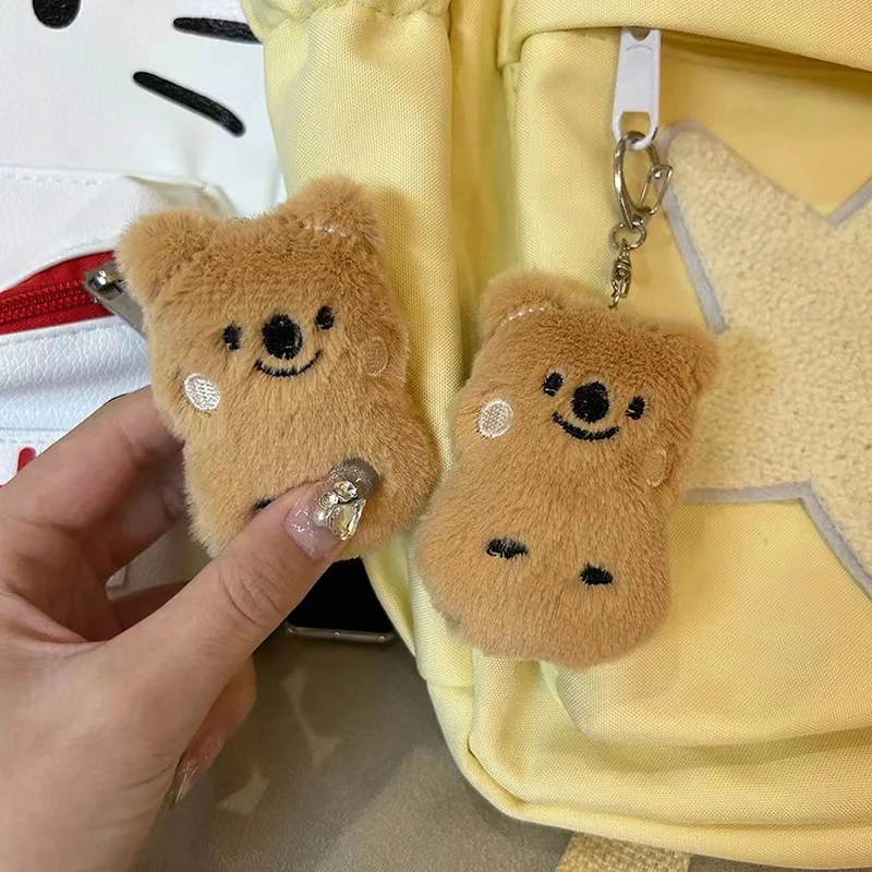 Porte-Clés en Peluche Motif Petit Ours Brun, Pendentif pour Sac à Dos, Accessoires de Décoration