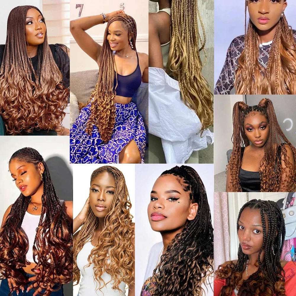Extensions de Cheveux Synthétiques Ondulés Pré-étirés, Tresses à Boucles Françaises, Premium, rebondissantes, en Spirale, 24 Pouces
