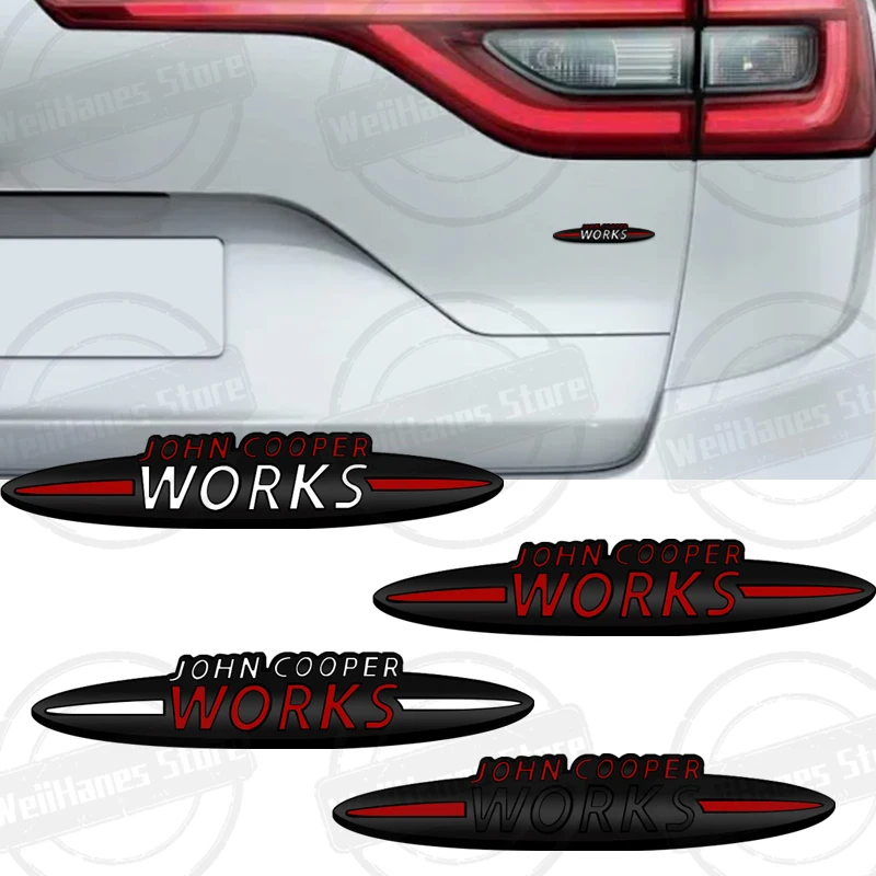 Metal For John Cooper Works Mini Cooper S JCW R56 R57 Countryman Clubman Paceman Grille Sticker Car Rear Trunk Body Emblem Badge