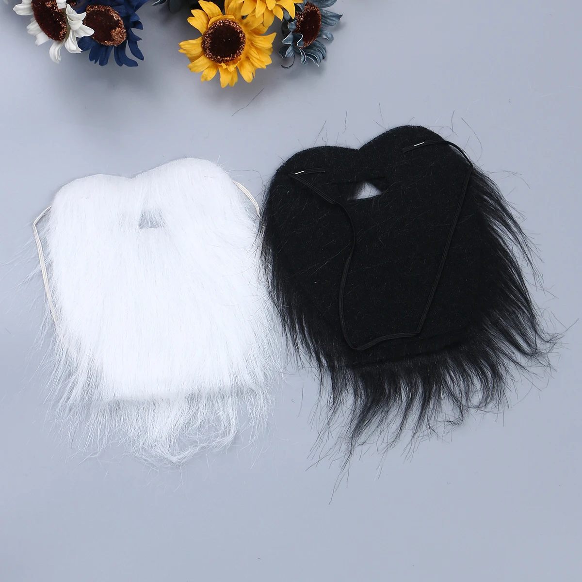 

10 pcs Fake Beard Cosplay Costume Accessory Durable Polyester Funny Mustache For Halloween Masquerade Adult Gift Black
