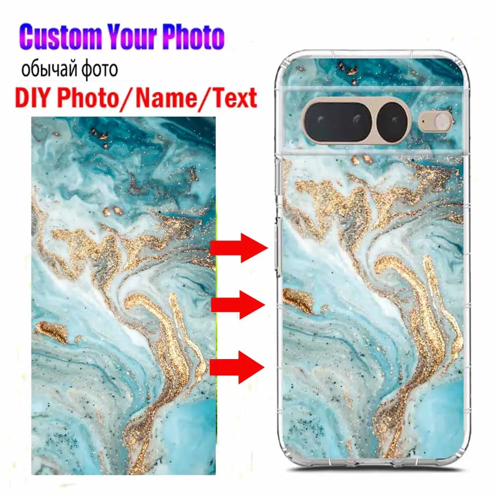 Personalised Phone Cases for Google Pixel 8 Pro 5A 4A 5G 5 4 XL Cover Customized Design Photo Image Name Pixel6 TPU Clear Bumper