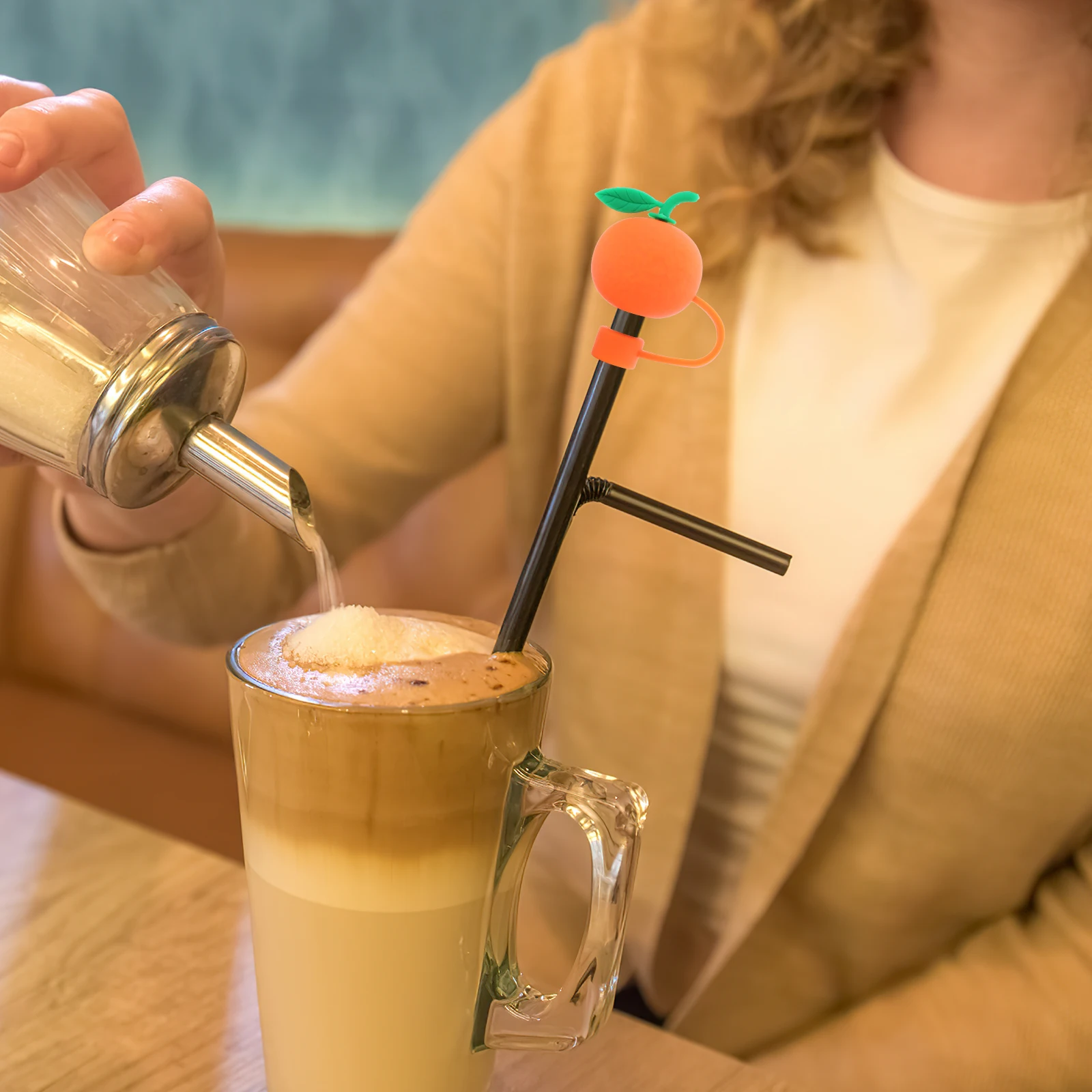 

4pcs 10mm Silicone Straw Caps Design Reusable Safe Cute Covers For Bar Accessories Kitchen Counter Items Straw Tip