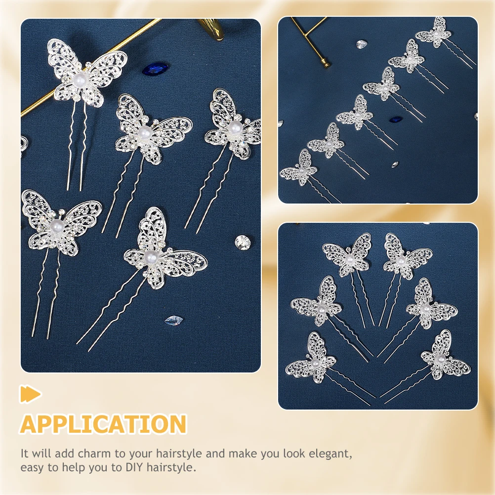 

6pcs Pearl Hair Pins Firmly Fixed Hairstyles Bridal Piece Wedding Accessories Plastic Pearls Hair Tools