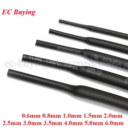 1 Meter Heat Shrink Tube 1M 0.6mm 0.8mm 1mm 1.5mm 2mm 2.5mm 3mm 3.5mm 4mm 5mm 6mm 2:1 Black HeatShrink Tubing Sleeving Wrap Wire