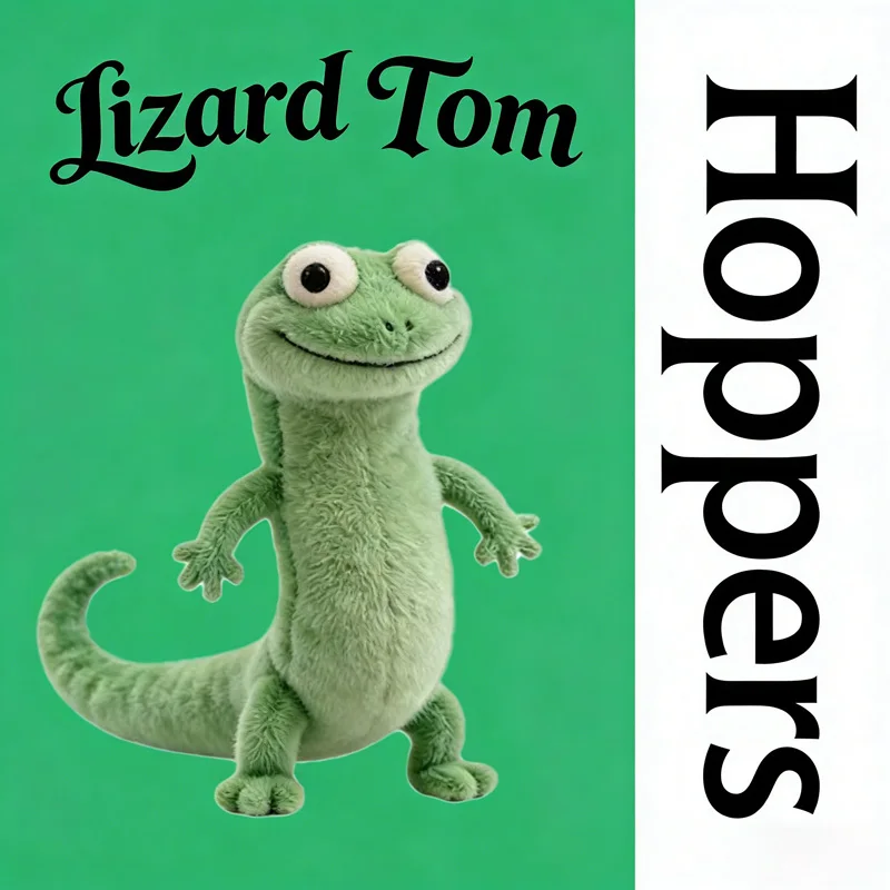 

Плюшевая игрушка-подушка Hoppers Lizard Tom: милый мультяшный зеленый ящерица-имитация, стоячая фигурка, украшение, подарок