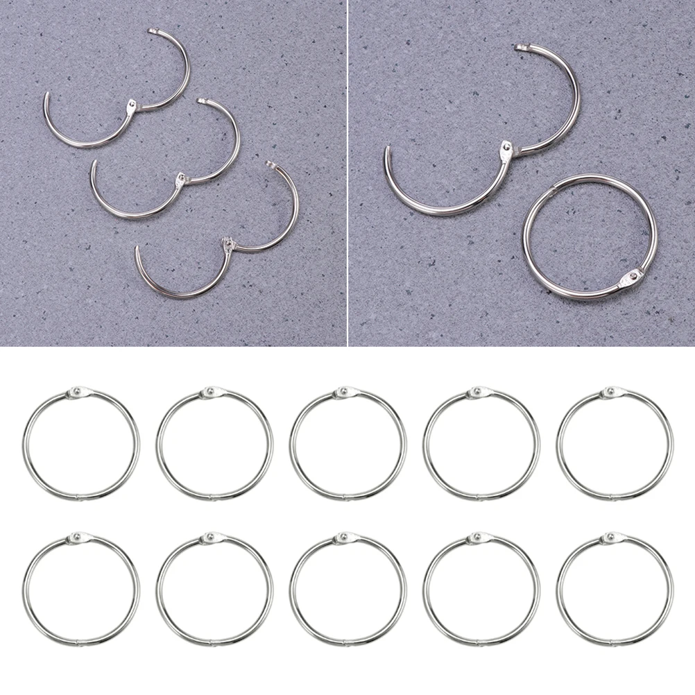

100pcs Metal Binding Rings 25Mm Inner Diameter 30Mm Stainless Steel Connective Hoops For Diy Jewelry Album Lanyards Photo