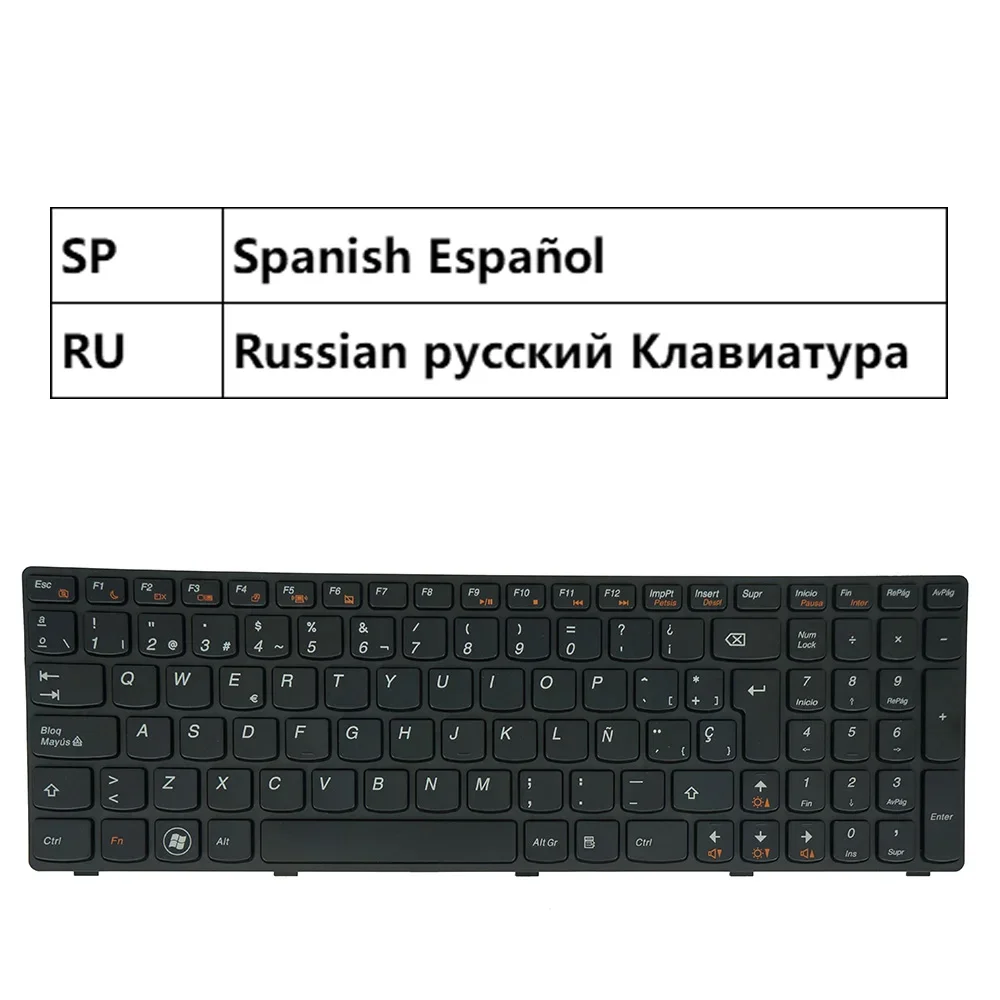 Laptop Keyboard For Lenovo 25010823 25010793 25012186 25012184 25012185 25206760 25010783 25010813 Russian Spanish US