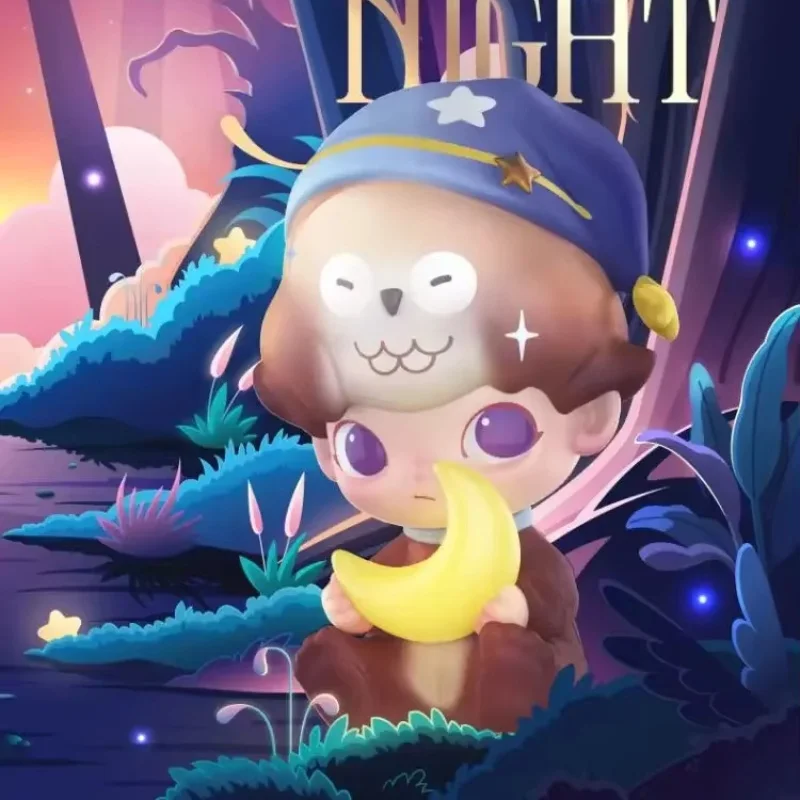 

POPMART Dimoo Forest Night Series слепая коробка, сумка для догадок, украшение для рабочего стола, милая модель, подарок для девочки, слепая сумка, игрушки, аниме-фигурка