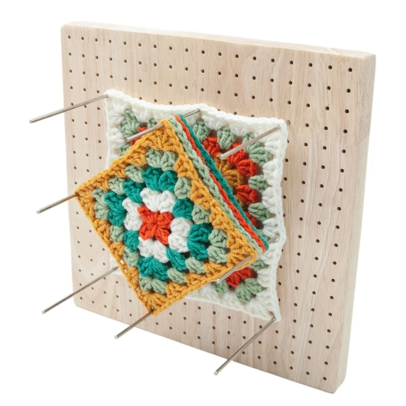 لوح حجب كروشيه خشبي قابل لإعادة الاستخدام، حياكة مربعة من Granny Square NeedleworksLovers