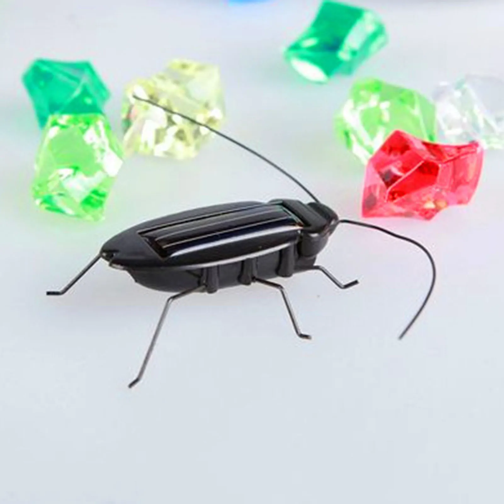 Solar Insect Fake Roach Toy Cognitive Training Black Simulation Roach Tricky Toys Christmas Halloween Party Favor