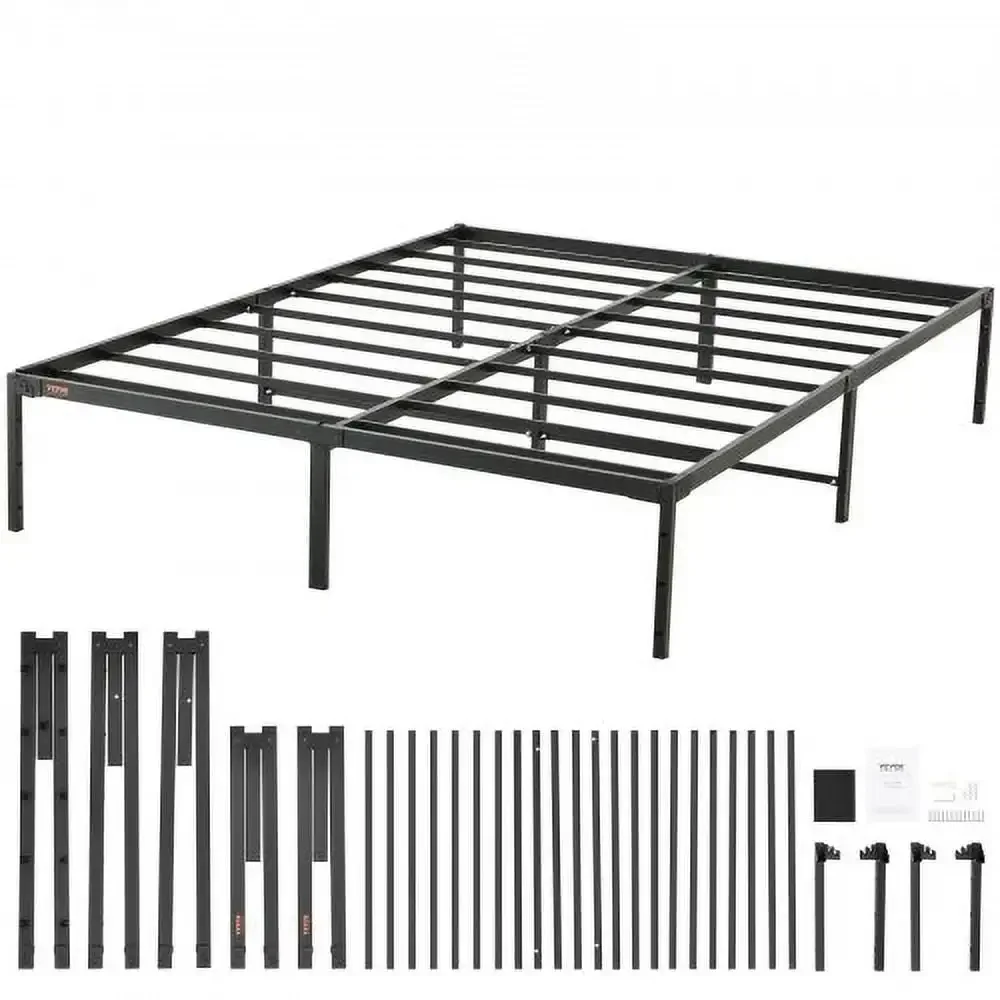 

14 Inch Queen Metal Bed Frame Platform, No Box Spring Needed
