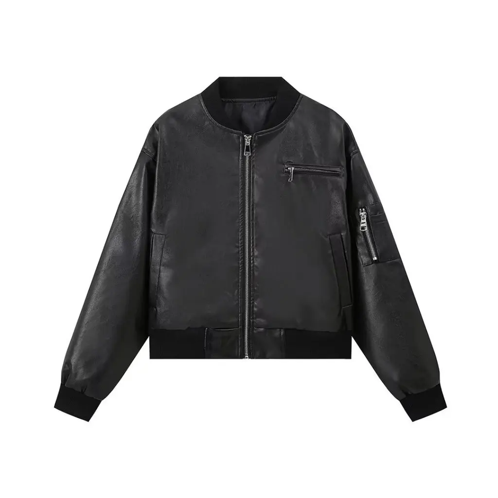 

Women's European And American Style Three-Color Cotton Leather Coat Long Sleeve Autumn M6B258