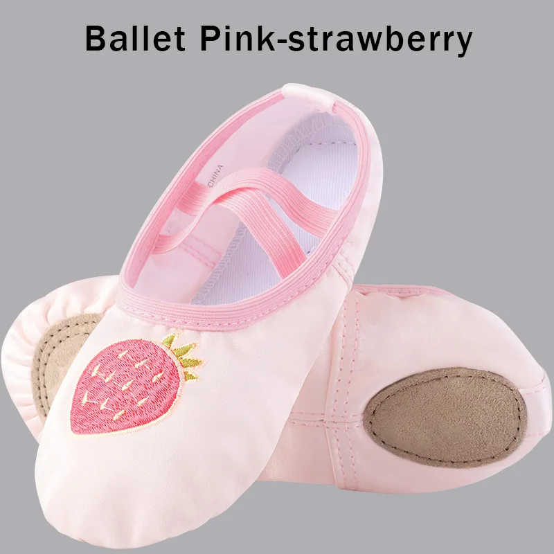 Girls Dance Gymnastics Satin Dance Shoes Ballet Slipper Flats Split Leather Sole with Elastic Bands(Toddler/Little Kid/Big Kid)