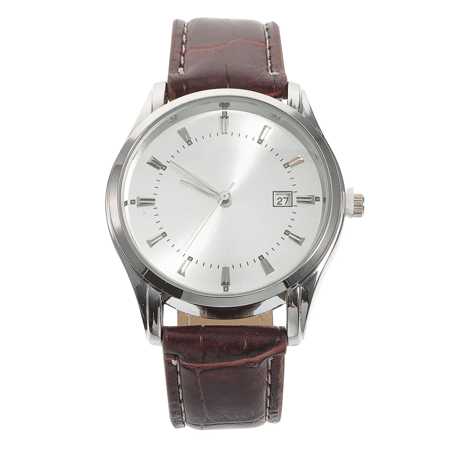 

Men's Quartz Wrist Watch Brown PU Band Quartz Movement Hour Minute Watch