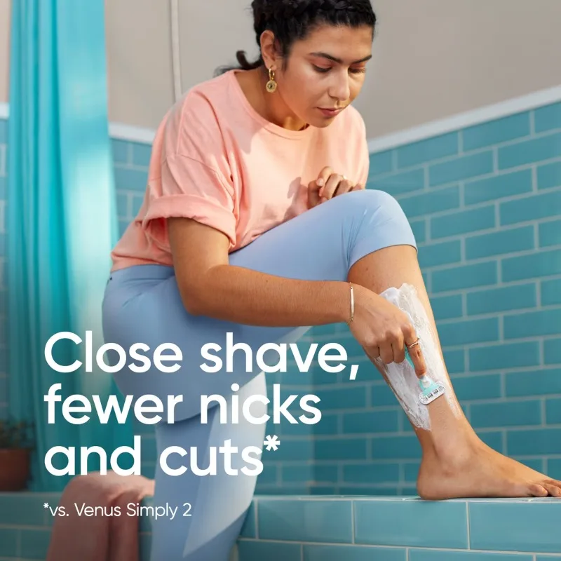 Women’s 3-Blade Disposable Travel Razors for Sensitive Skin, Portable Smooth Shaving Body Razors view 2