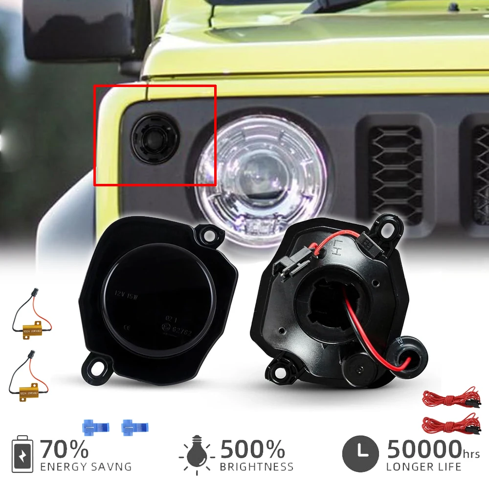 

2Pcs LED Front Bumper Side Marker Light for Suzuki Jimny JB64W JB74W 2018- Repeat Blinker Brake Turn Signal Warning Auto Lamp