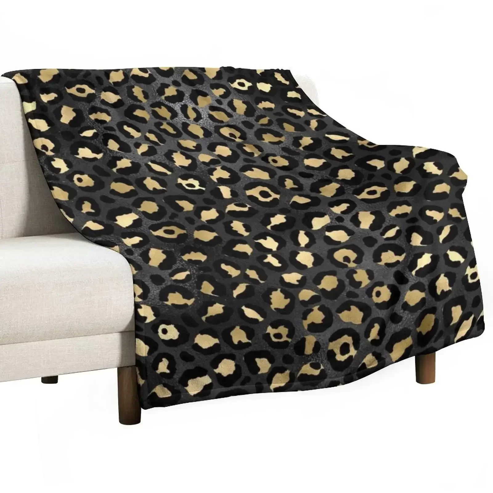 

Black and Gold Leopard Print Throw Blanket Thins Luxury Thicken Designers heavy to sleep Blankets