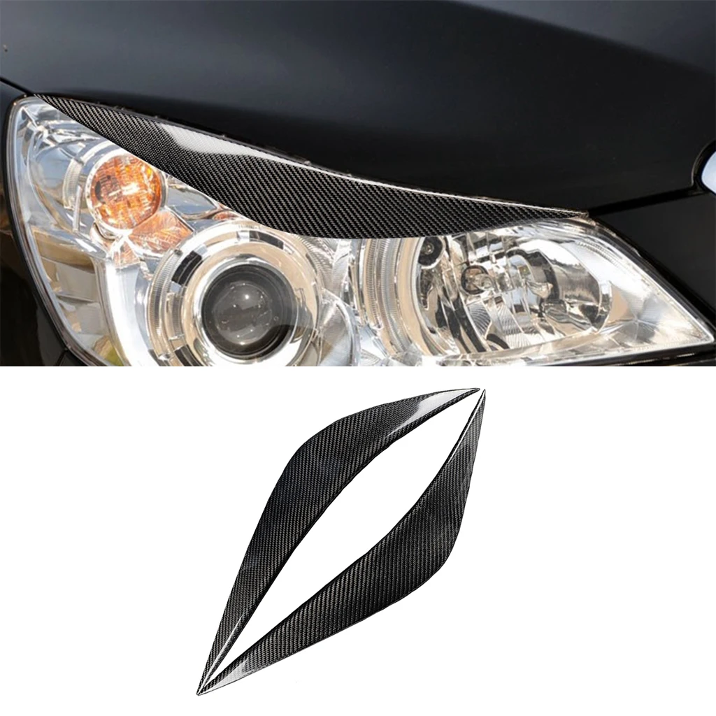 1pair Real Carbon Fiber Car Headlights Eyebrow Eyelids Trim Cover For Subaru Legacy Liberty 2009 2010 2011 2012 Car Accessories