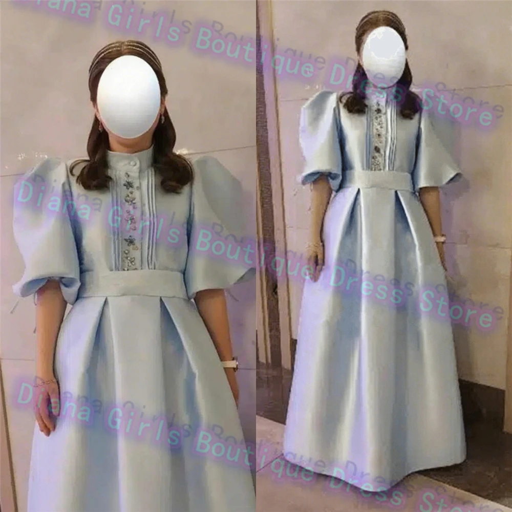 

Luxury Quality Blue First Communion Gown Satin Fluffy For Wedding Ball Baptism Dresses Kids Birthday Gowns Flower Girl Dress