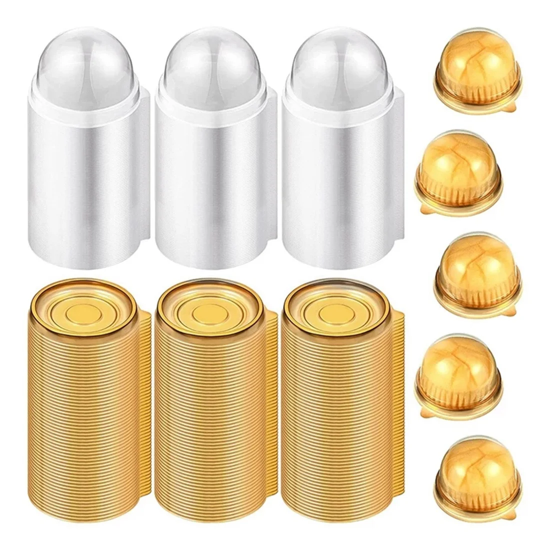 

A53I 100Pcs Clear Plastic Mini Cupcake Boxes Muffin Pod Dome Muffin Cake Container Box Individual Cupcake Dessert Container