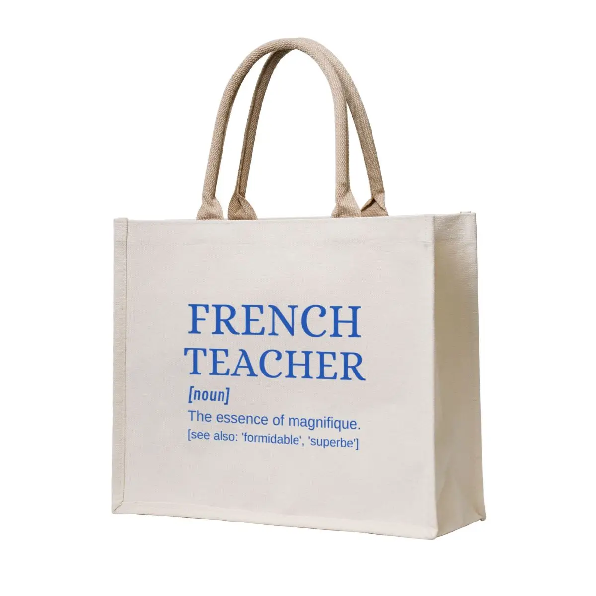 

French Teacher Magnifique Professeur de Franais Dictionary Definition Tote Bag sacs de shopping Canvas bag shopping bag logo