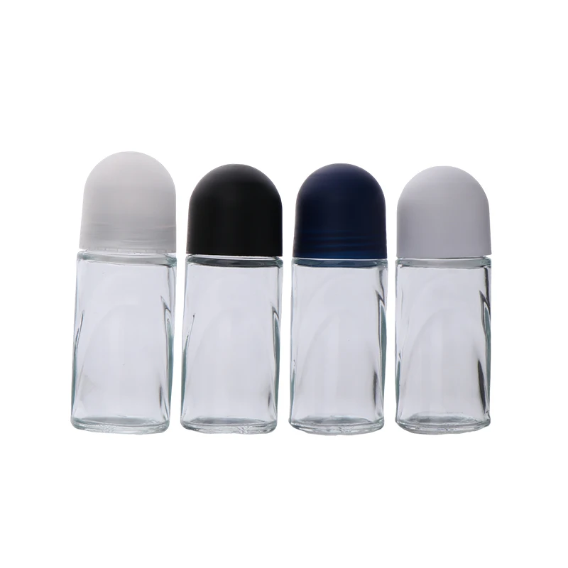 50ml Extra Large Roll On Perfume Oil Bottle Clear Glass Roller Bottles Underarm Anti Sweat Gel Sample Test Essential Oil