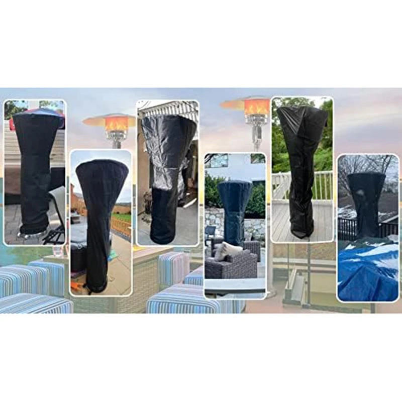 Patio Heater Covers With Zipper And Air Vent,Waterproof,Dustproof,Wind-Resistant,UV-Resistant Snow-Resistant Easy Install