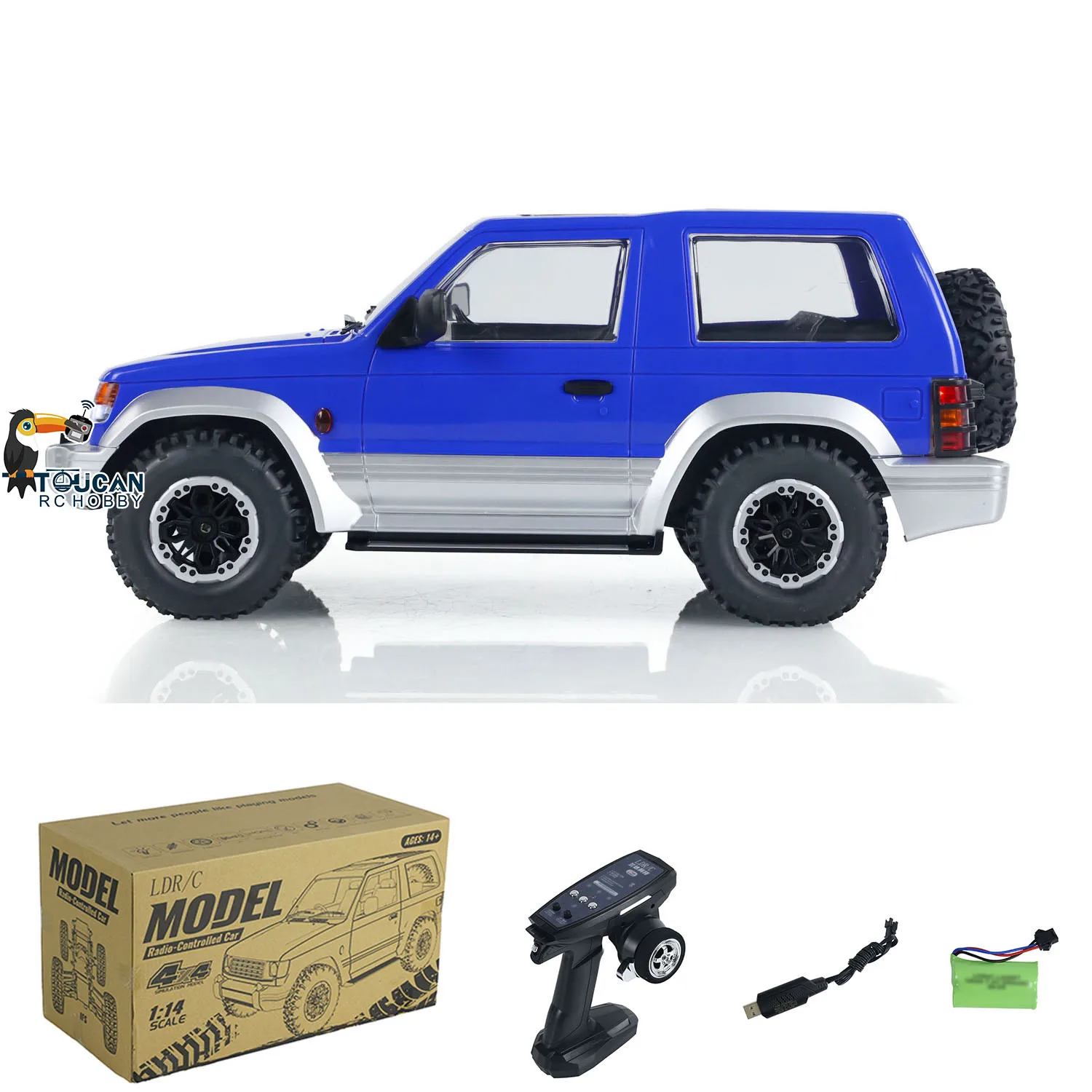 

LDRC 1/14 Scale 4X4 RC Rock Crawler Car LED Light 4WD Off Road Remote Control Truck for Adults