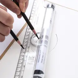 1pcs 30cm Parallel Ruler Multifunctional Drawing Parallel Rolling Push Ruler Protractor Scale Ruler regla rodante regla paralela