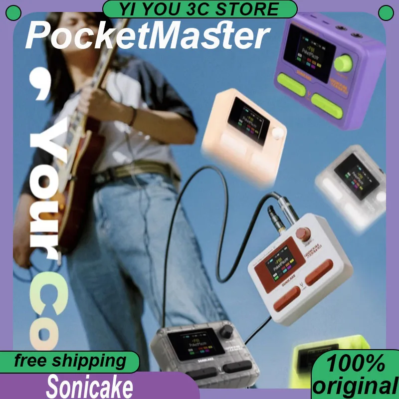 

Карманное устройство с эффектом Sonicake, 1,77 дюйма, ЖК-экран, электрогитара, встроенное устройство с эффектом, бас, портативная запись Bluetooth