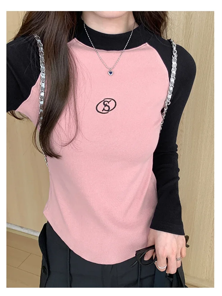 

Autumn Women T Shirt Girls T-Shirt Woman Clothes Tops Cotton Slim Tshirt Female Long Sleeve Crop Top Y2k Spring Tee Sexy White