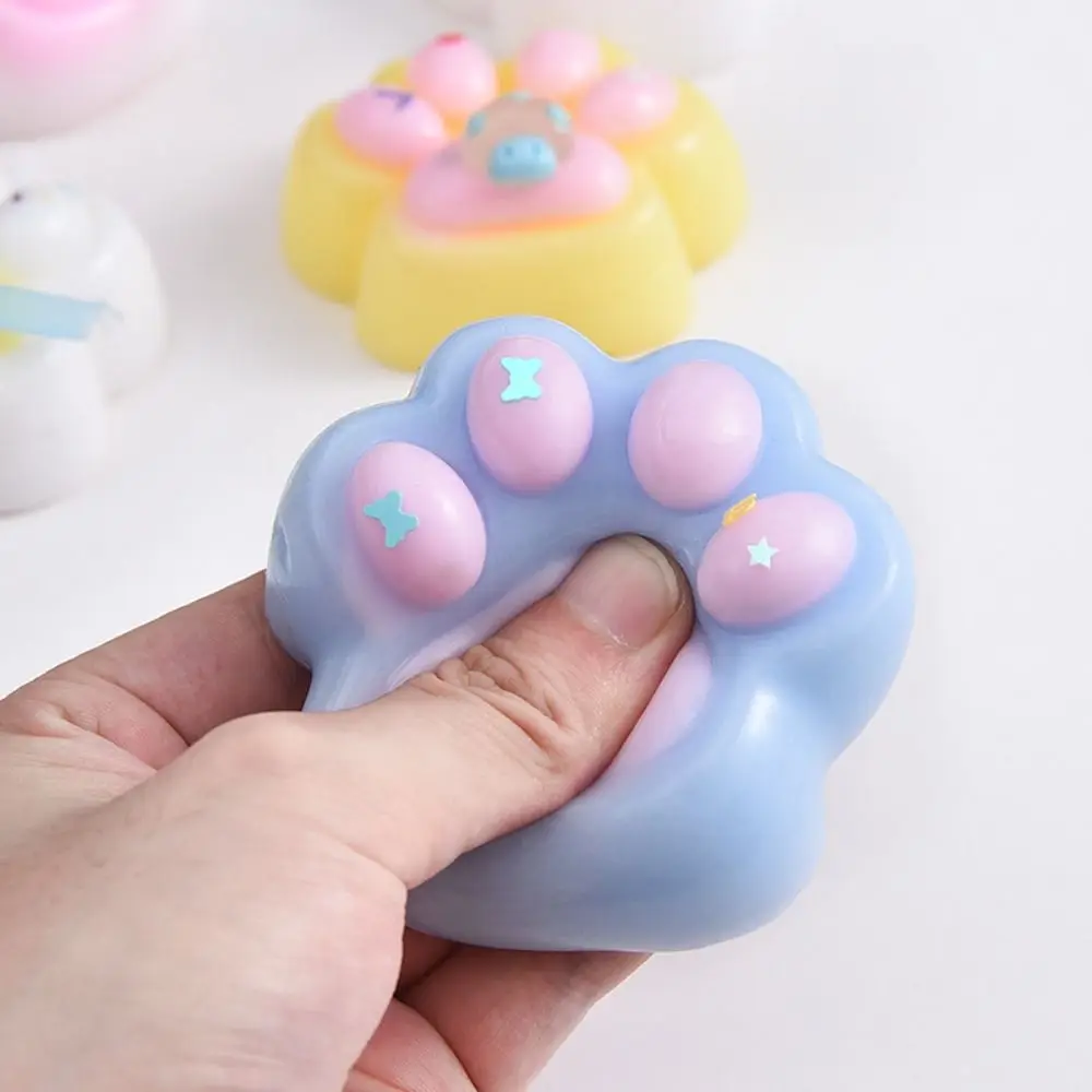 Interesting Soft Cat Paw Squeeze Toy Silicone TPR Cartoon Fidget Toy Cute 3D Cat Paw Pinch Toy Kids Tricky Doll