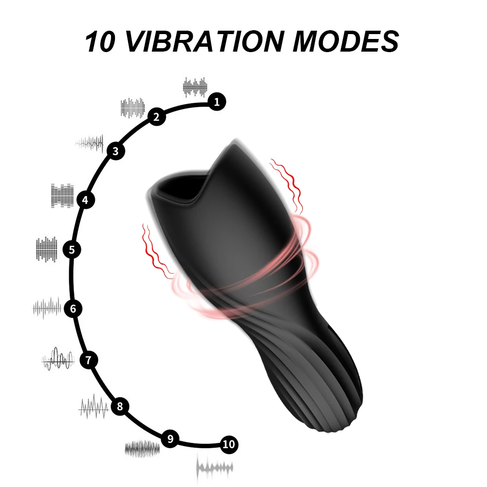 Penis Delay Trainer Vibrator 10 Modes Male Masturbator Automatic Oral Climax Sex Glans Stimulate Massager Adult Sex Toys for Men