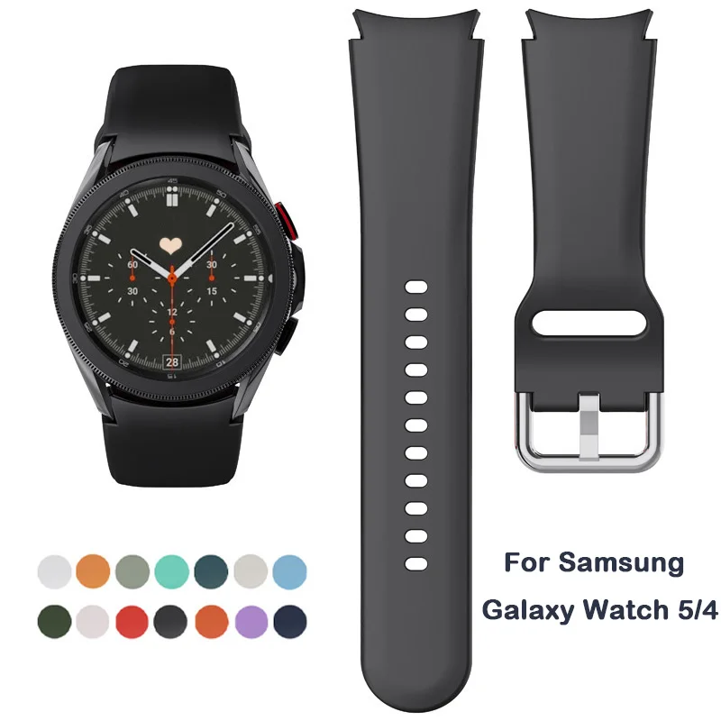 20 มม.สายนาฬิกาสําหรับ Samsung Galaxy Watch 5/4 44 มม.40 มม., สายนาฬิกาซิลิโคนสําหรับนาฬิกา 4 Classic/5 Pro 46 มม.42 มม.45 มม.