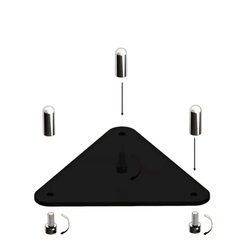 Versatile Acrylic Ball Holder Acrylic Stand 2-Pack Set Clear black Acrylic Ball Stand Round-headed Rod Support