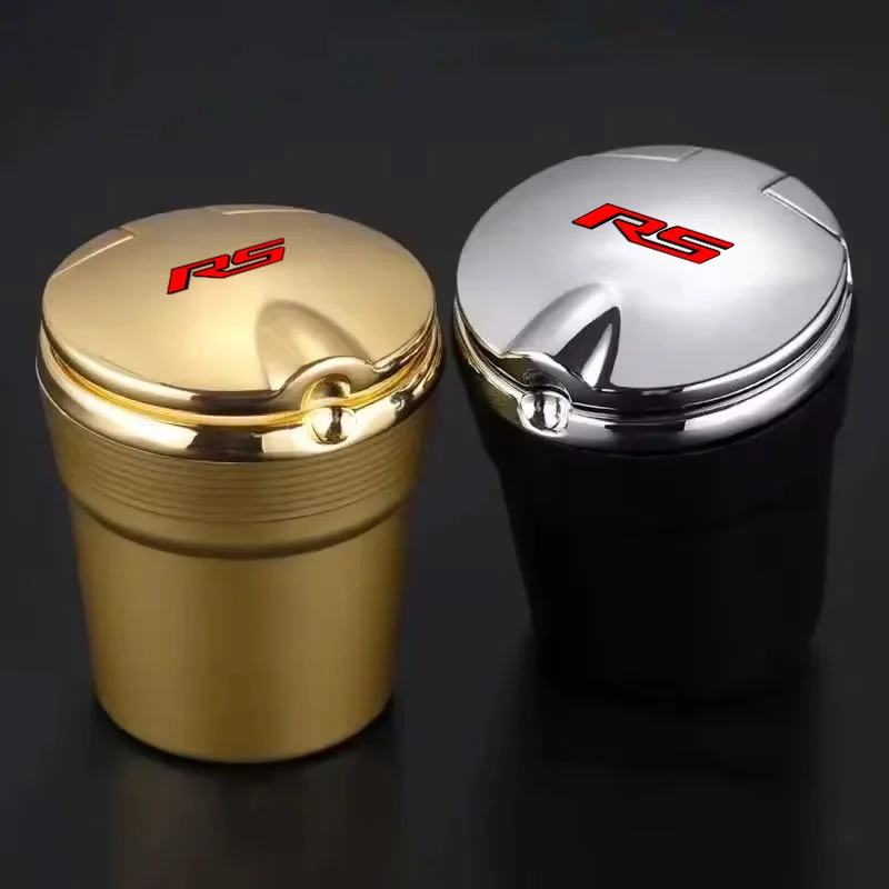 Car Ashtray with LED Light Car Smokeless Cup Holder For Chevrolet RS Corvette Silverado Camaro Cruze Malibu car Accessories