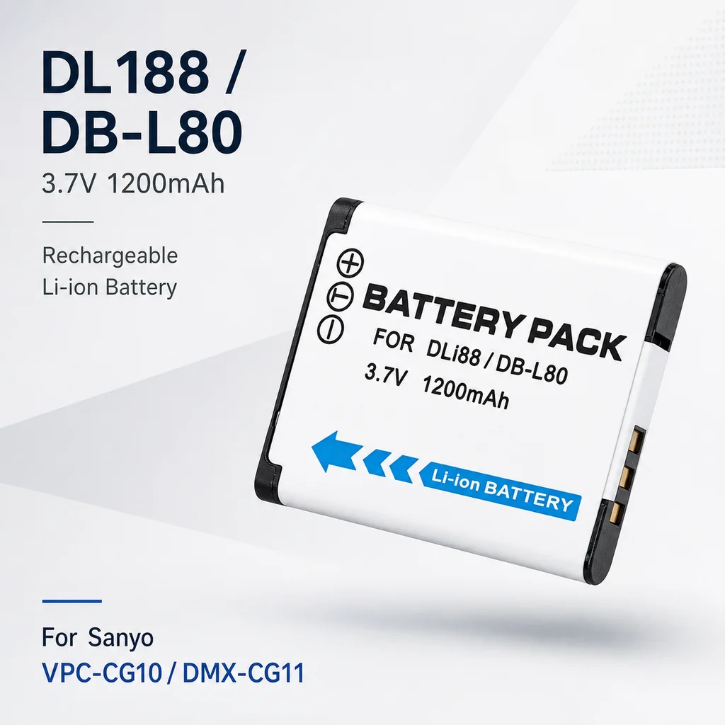Camera Battery D-LI88 DB-L80 1200mAh Replacement For Pentax P70 H90 W90 WS80 For Sanyo VPC-CG10 CG11 CG100 CG102
