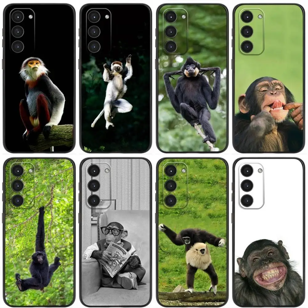 Funda de teléfono Monkey Sipping Caprisun Meme para Samsung Galaxy A20,21s,22,31,32,52,53,72,73,80,91 funda negra de silicona líquida suave