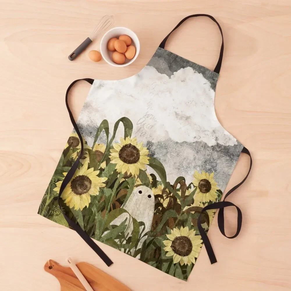 There's A Ghost in the Sunflower Field Again... Apron Chef Uniform Woman Kitchen Front For Men Apron