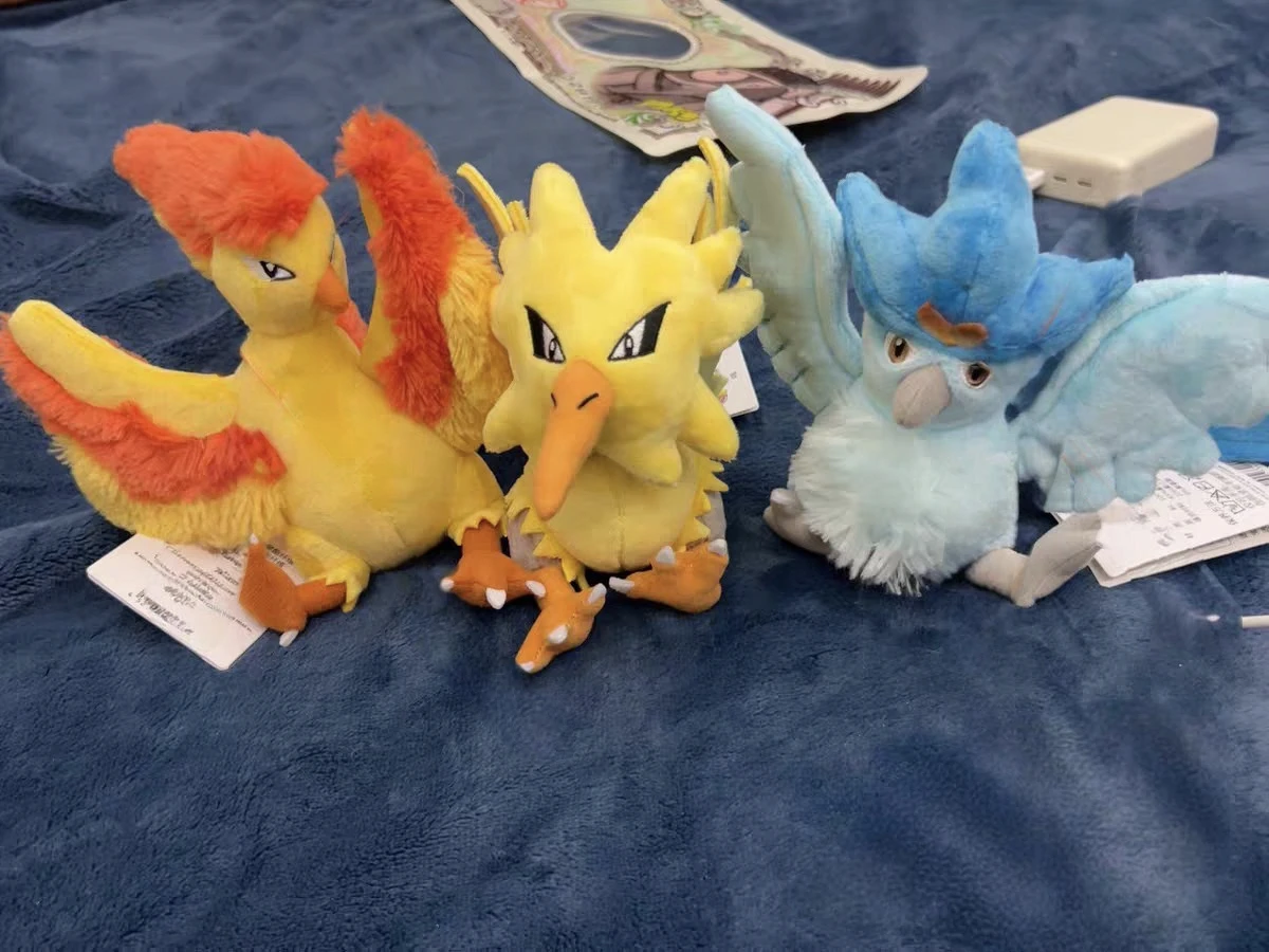 

Kanto Region Pokémon Palm Fit Collection Moltres Freeze Zapdos Plush Dolls Birthday and Christmas Gifts for Graduation Friends