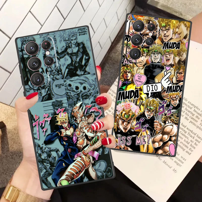 JOJO Stardust Crusaders Phone Case For Samsung S24 S23 S22 S21 S20 FE S10 S10e Ultra Plus Lite Black Soft Cover