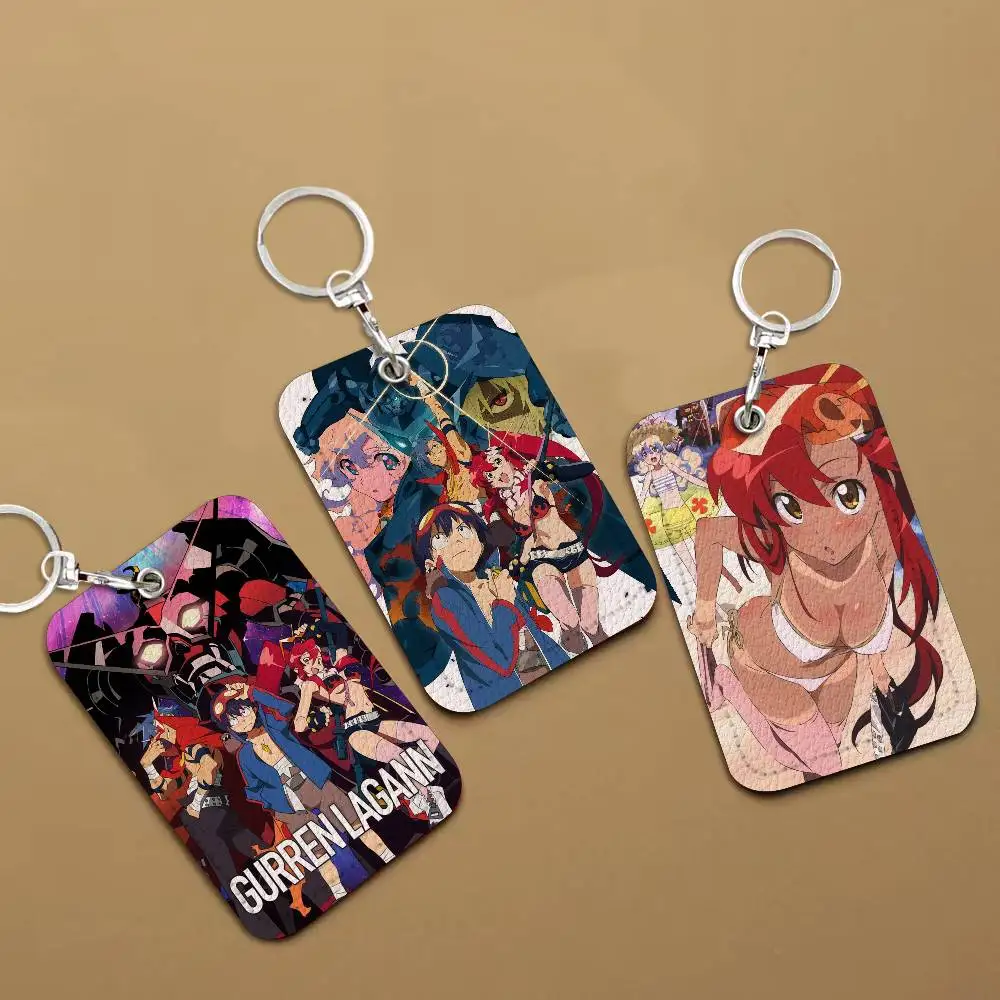 

Кожаный минималистичный кошелек для карт Gurren Lagann Anime, гладкий чехол для удостоверений личности и визитных карточек