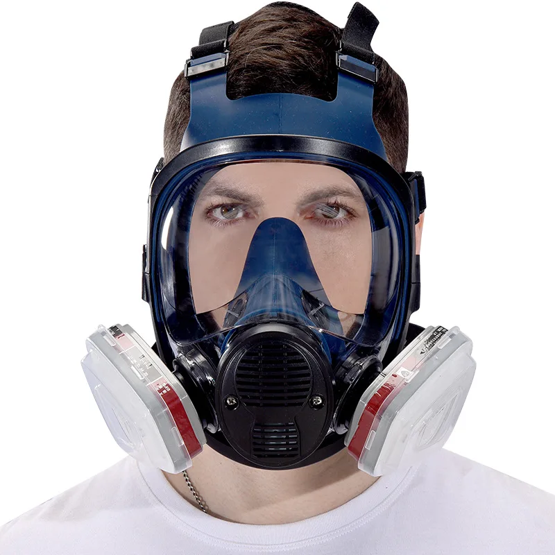قناع غاز A8 مع فلتر، قناع تنفس كامل الوجه، قناع غاز لهندسة البناء، الطلاء، الغبار، الرش، اللحام، التلميع
