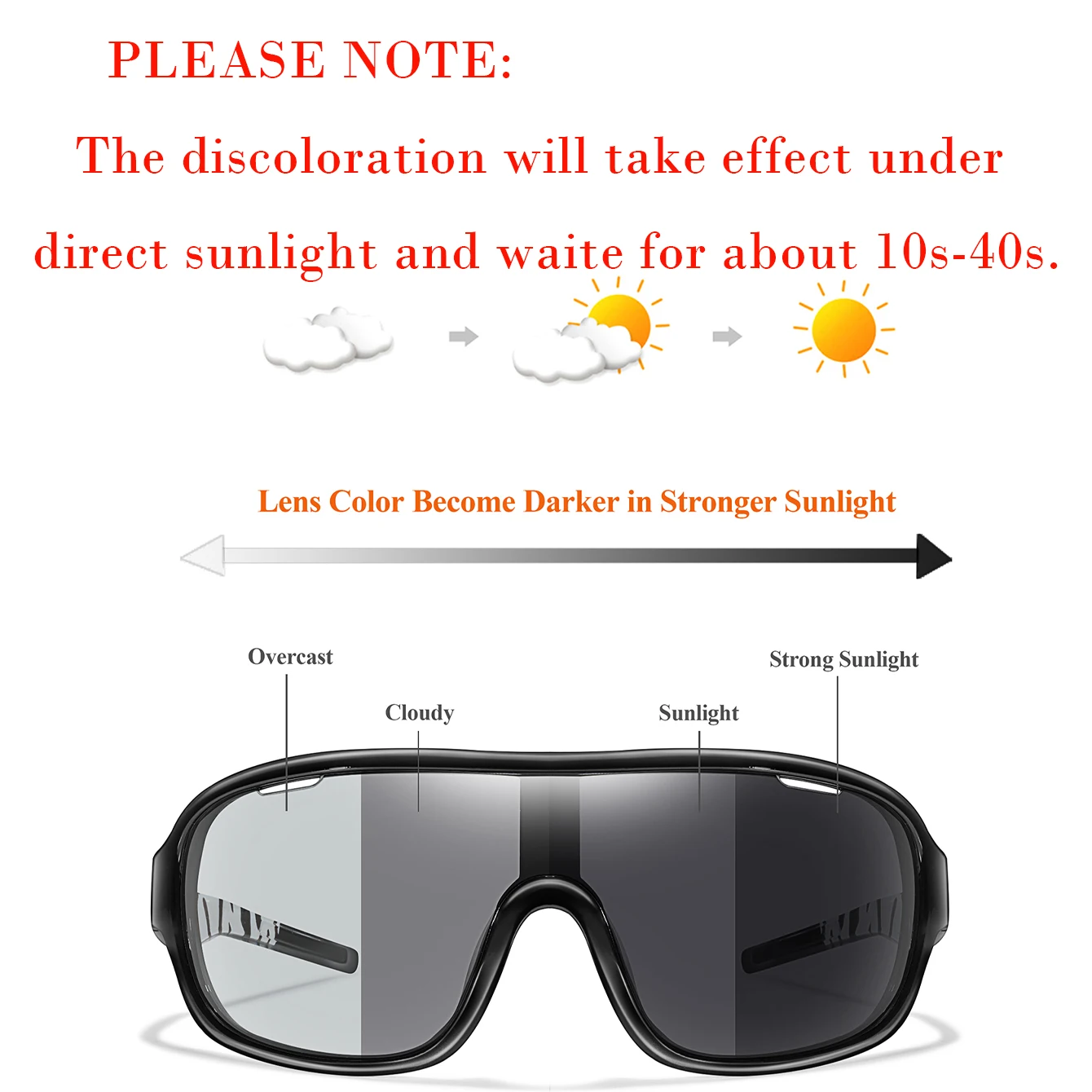 POAT BRAND Photochromic Fishing Sunglasses For Men And Women Outdoor Road Sports Cycling Running, Hiking Windproof Goggles