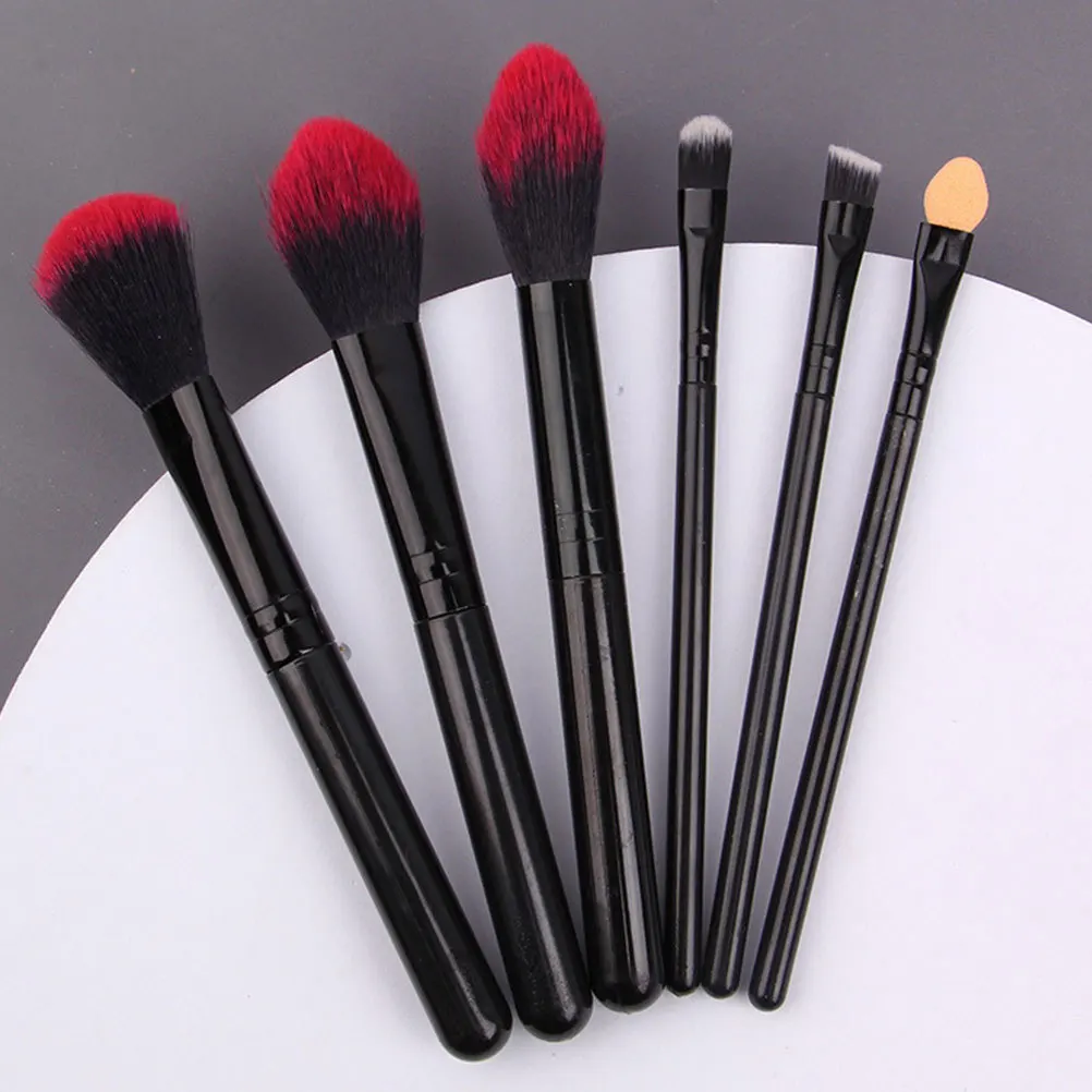 Set di pennelli per trucco da 6 pezzi Cosmetici professionali Setole morbide Manico durevole Strumenti di bellezza per il viso Portatili per ombretto per fondotinta