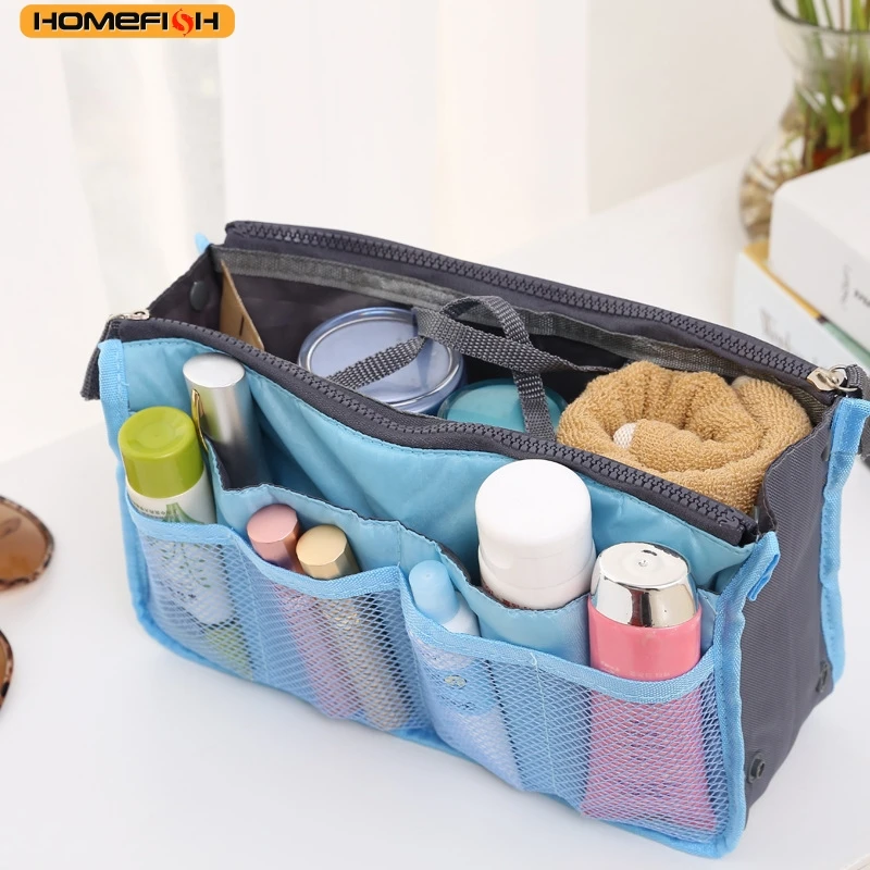Multifunctional Bi-fold Storage Bag Double Zipper Large Capacity Storage Arrangement Makeup Toiletries Large Classification Bag product image
