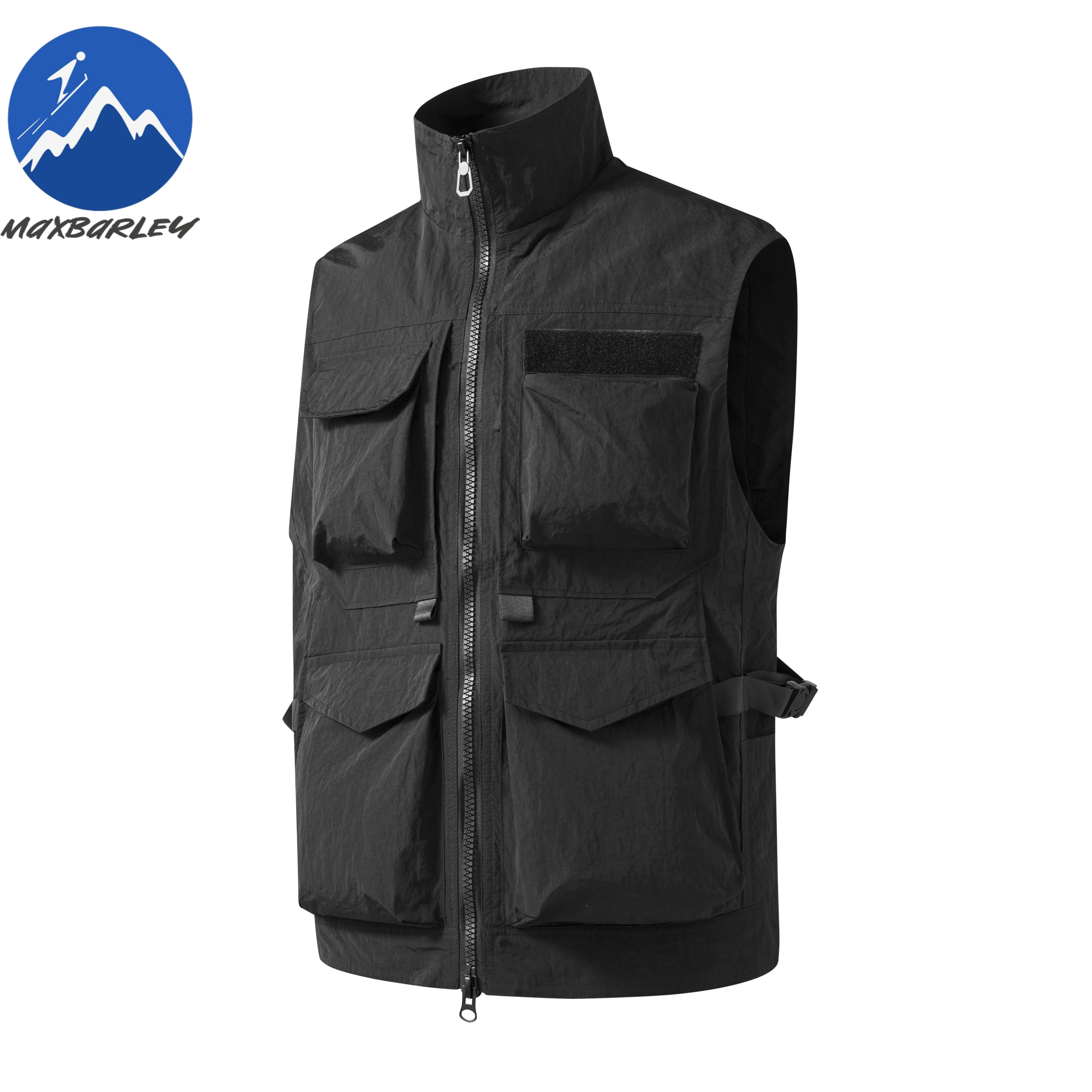 

Maxbarley хип-хоп жилет без рукавов куртка мужской функциональный жилет с несколькими карманами новый весенне-летний повседневный жилет для фотографа и пешего туризма