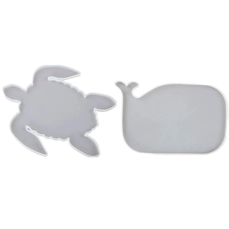 

2 Pcs Turtle Whale Shape Tray Molds For Resin Serving Board Epoxy Silicone Mold For DIY Craft Making Faux Agate Tray